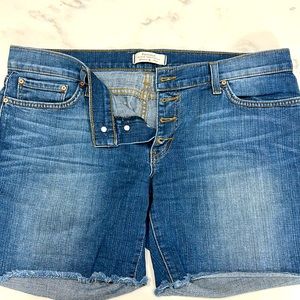 Principle Button Fly (Pathfinder) Frayed Edge Jean Shorts. Size 31